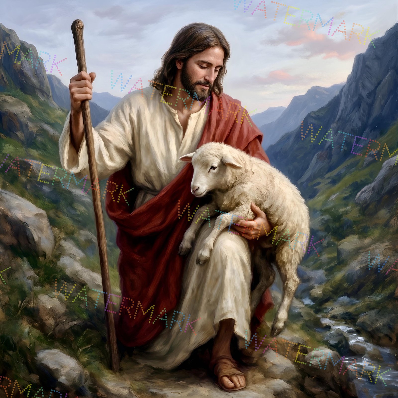 I Am The Good Shepherd on Canvas | Jesus Christ Wall Art | Jesus Picture
