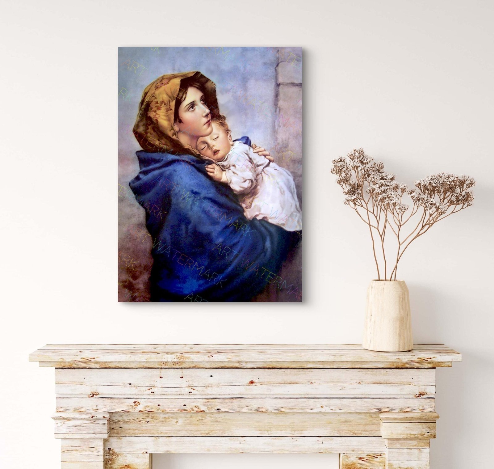 Madonna of the Streets Canvas Print: Vintage Virgin Mary and Child Jesus - Image 3
