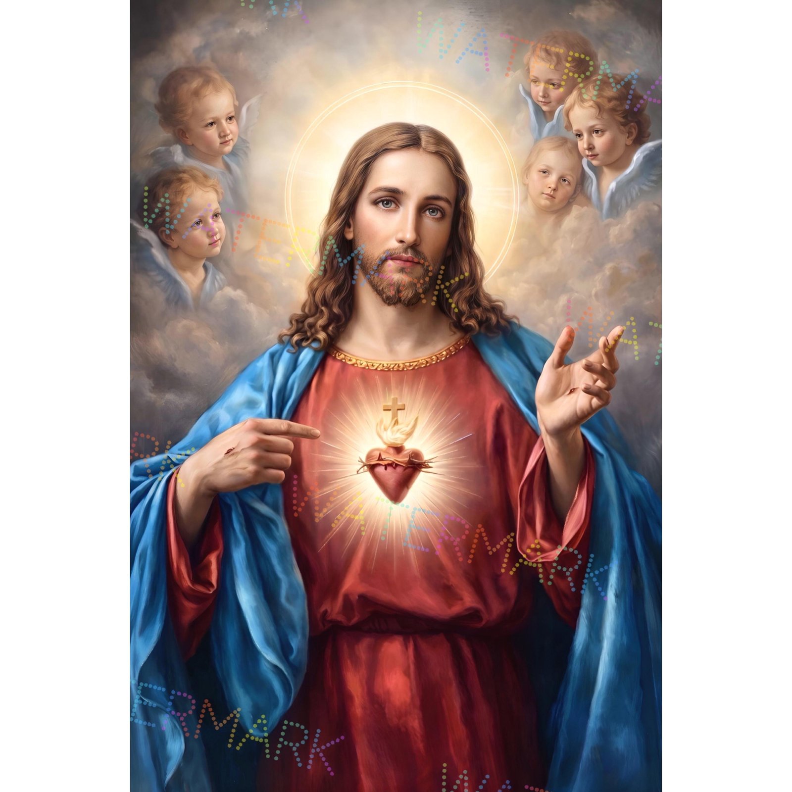 Sacred Heart of Jesus Canvas | Catholic Wall Art | Jesus Christ Painting
