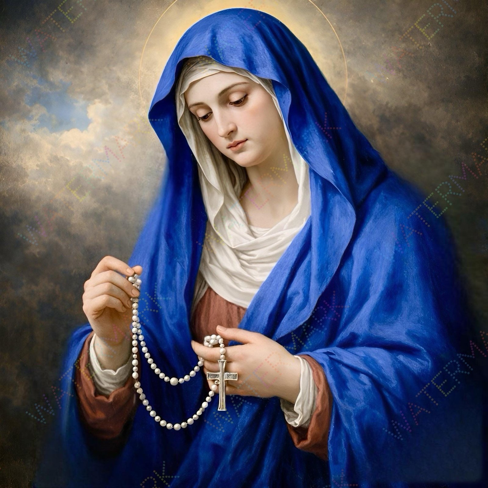 Our Lady of Rosary Canvas Print: Catholic Wall Art