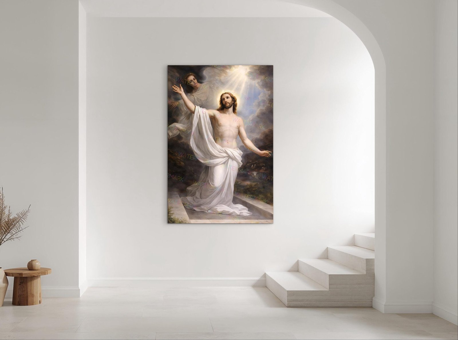 He Has Risen Jesus Canvas, Risen Christ Wall Art, Ready to Hang Christian Decor - Image 4