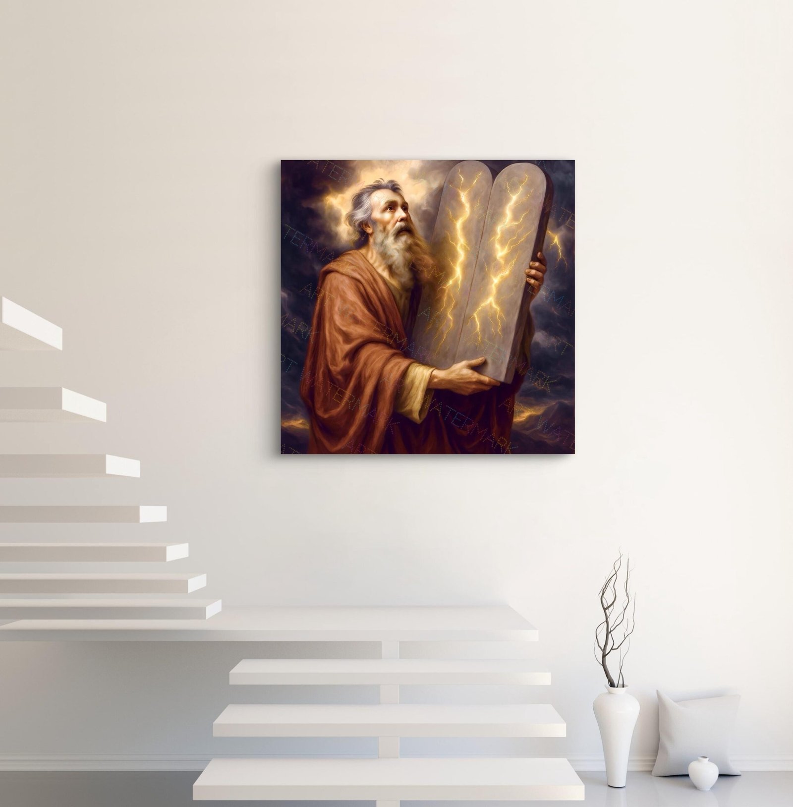 Moses and 10 Commandments Canvas: Bible Wall Art, Christian Home Decor - Image 3