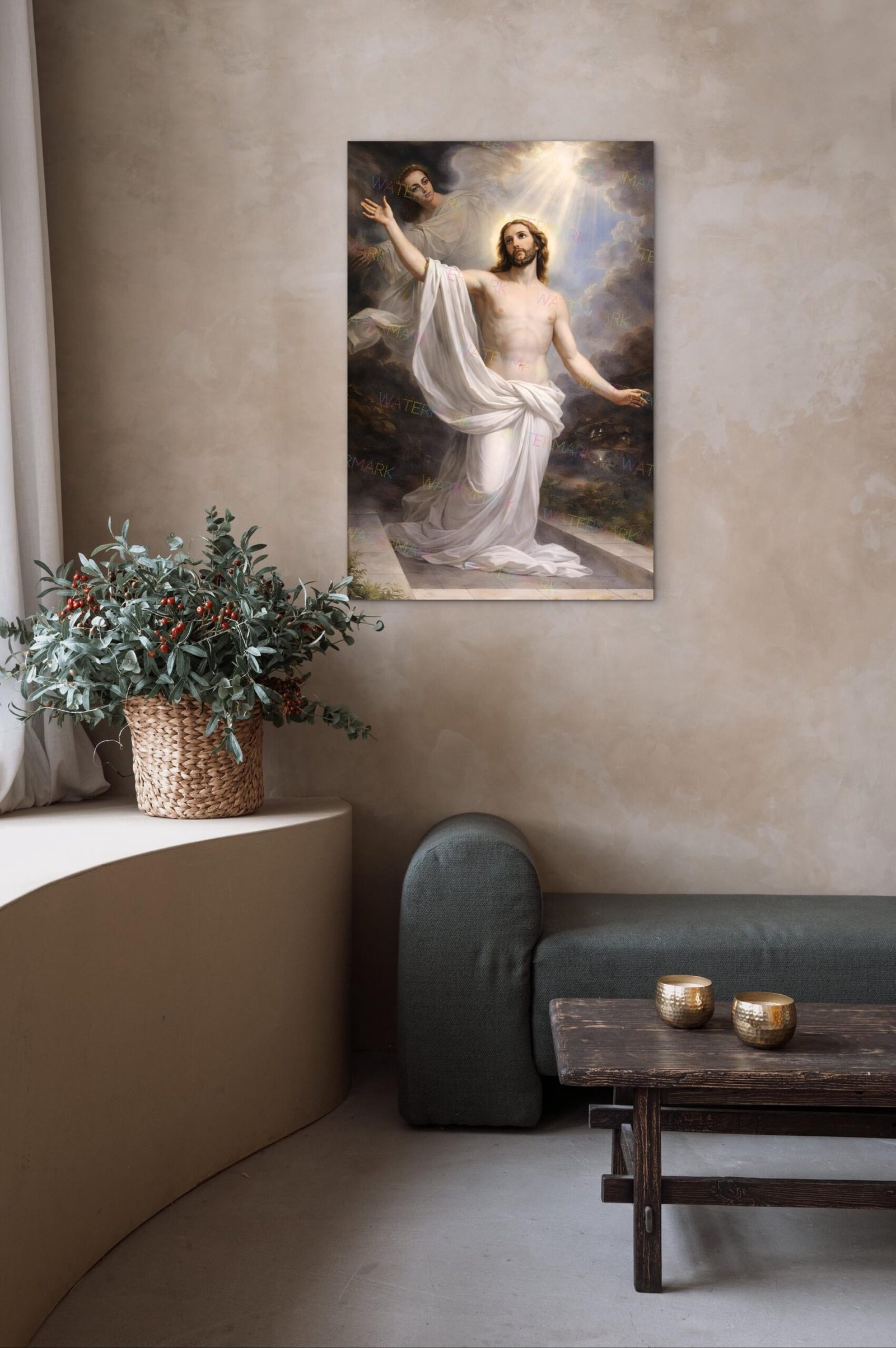 He Has Risen Jesus Canvas, Risen Christ Wall Art, Ready to Hang Christian Decor - Image 7