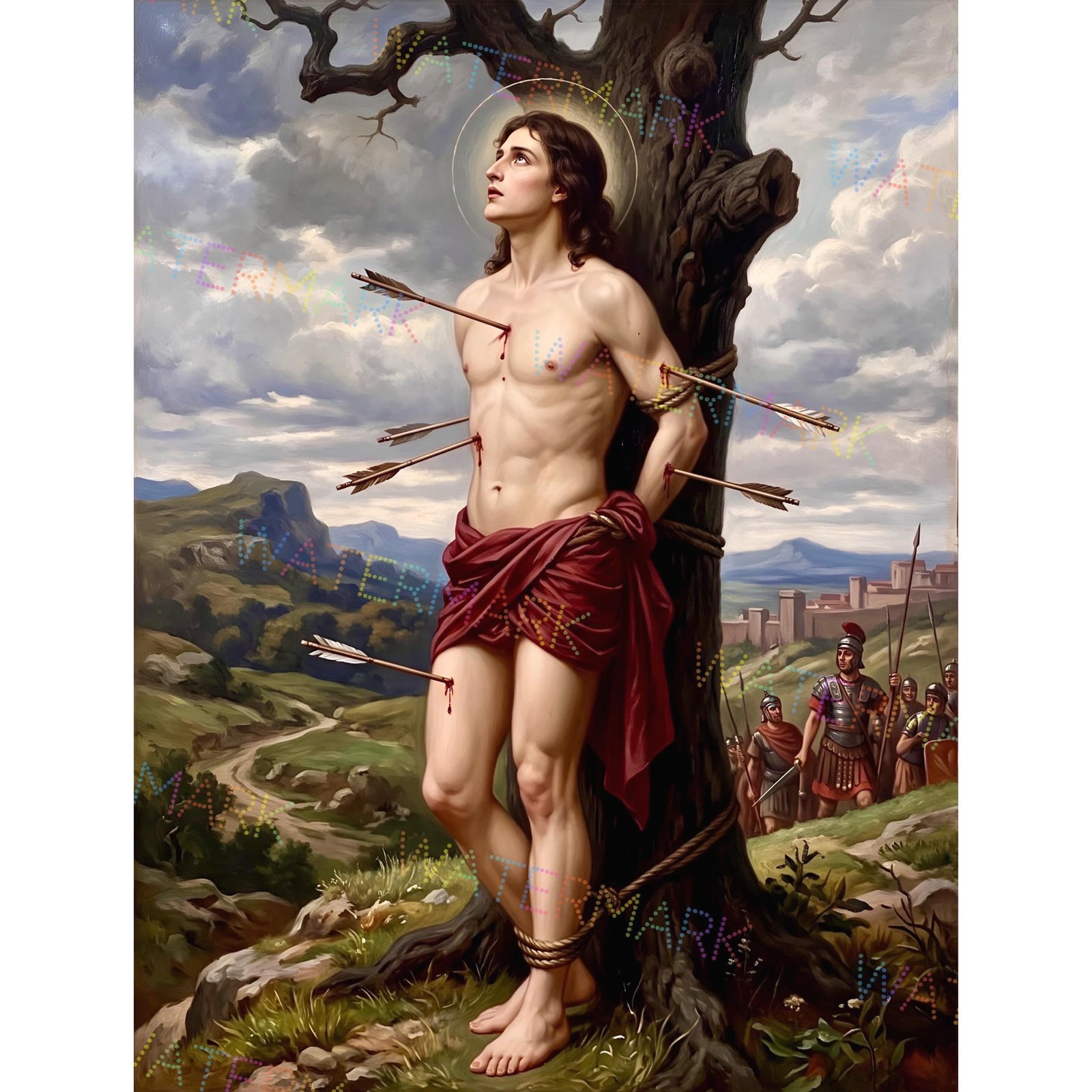 St Sebastian Canvas Art | Catholic Patron Saint Wall Art