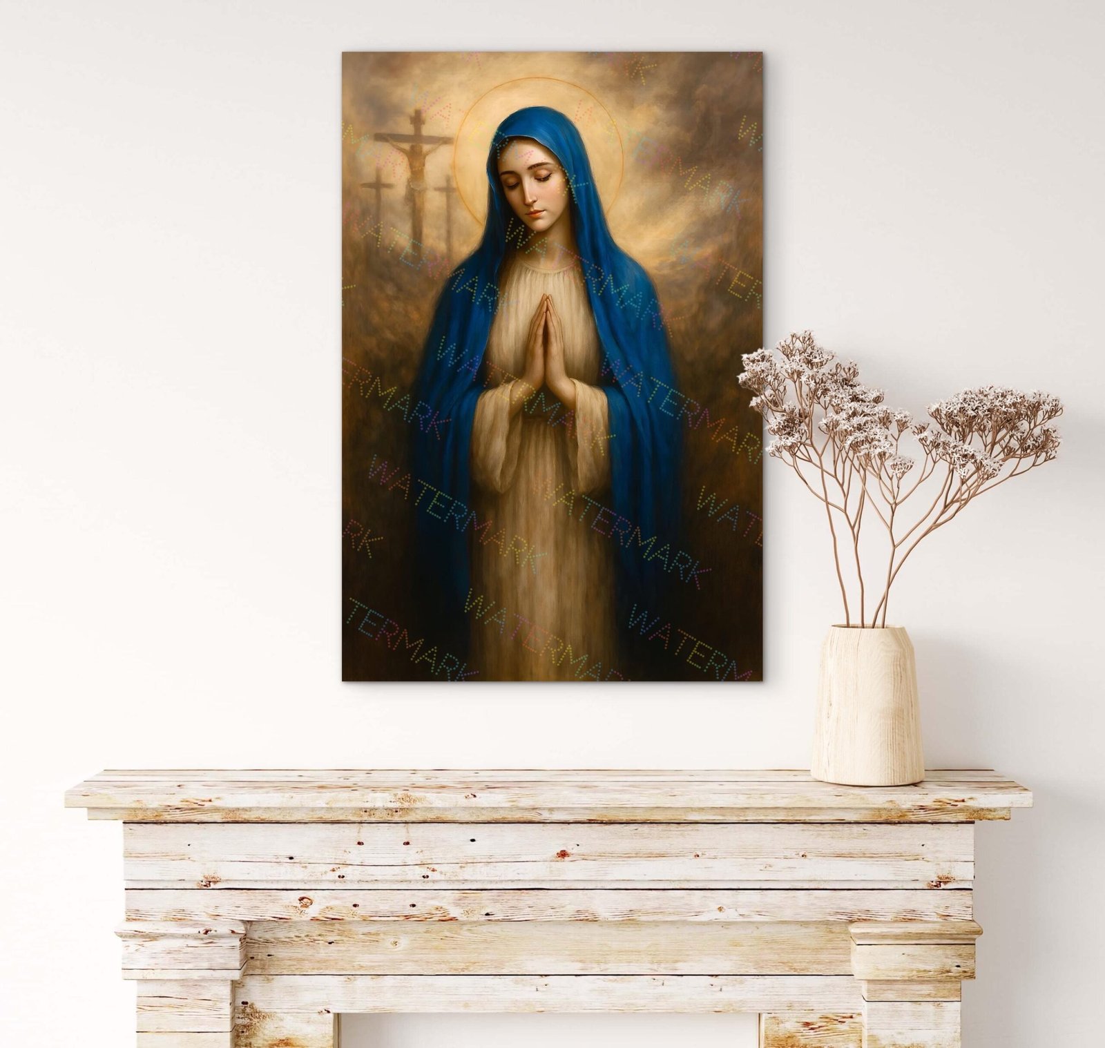 Our Lady of Sorrows (Mater Dolorosa) Digital Download | Catholic Mary Printable Wall Art | Seven Sorrows Marian Picture Prayer Room Decor - Image 3