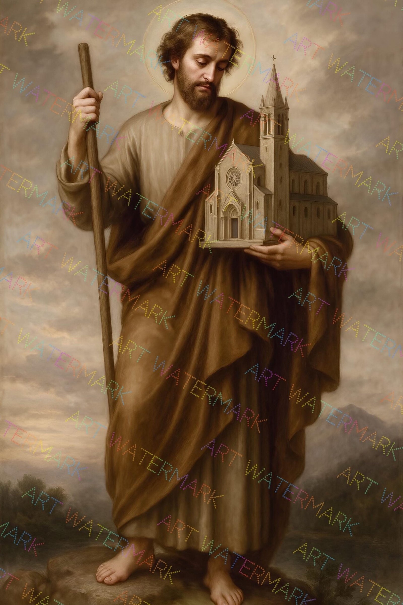 St Joseph Protector of Holy Church Digital Print, Saint Joseph Picture, Catholic Wall Art, Digital Download - Image 4