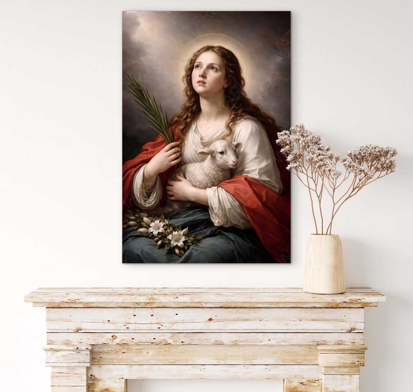 St. Agnes Canvas Print: Catholic Wall Art, Saint Picture - Image 2