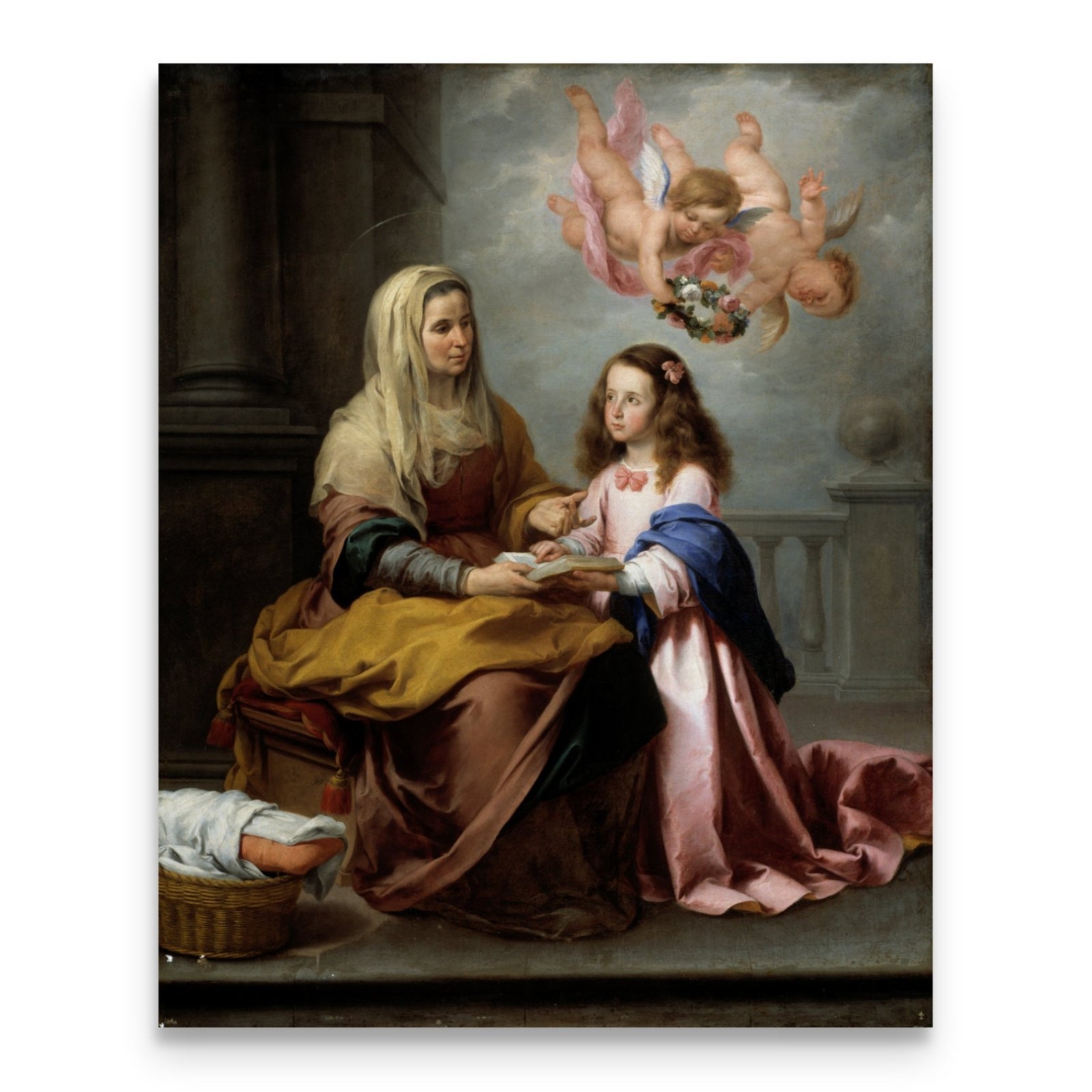 Saint Anne Mother of Mary, Child Mary & Angels, Catholic Gifts, Patron Saints