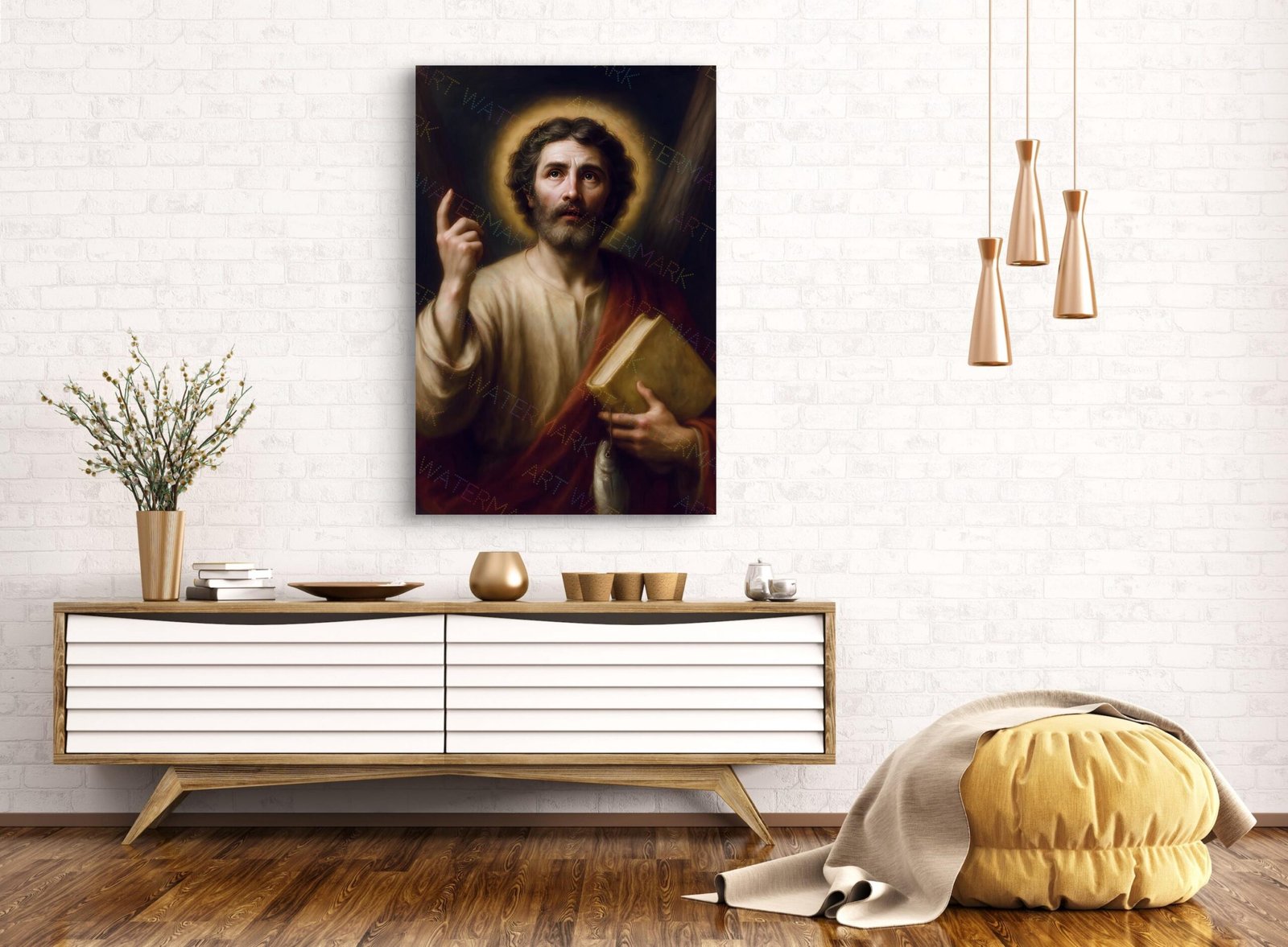 St. Andrew Canvas Wall Art | Catholic Apostle Painting | Religious Home and Church Decor - Image 3