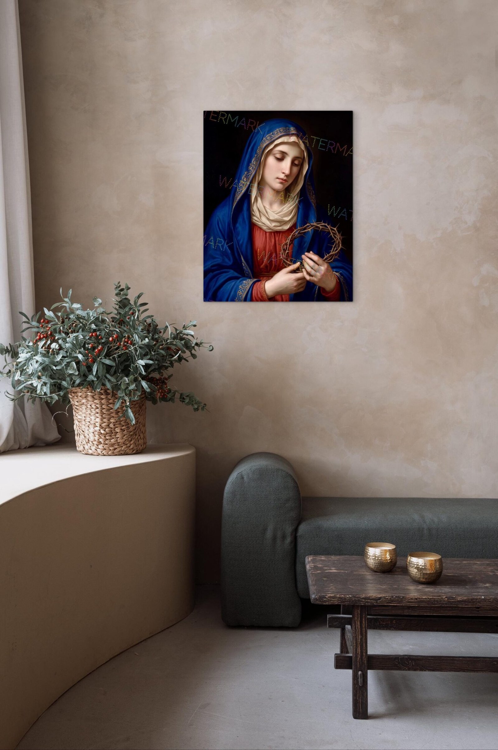 Our Lady of Sorrows Canvas Print: Virgin Mary with Crown of Thorns - Image 4