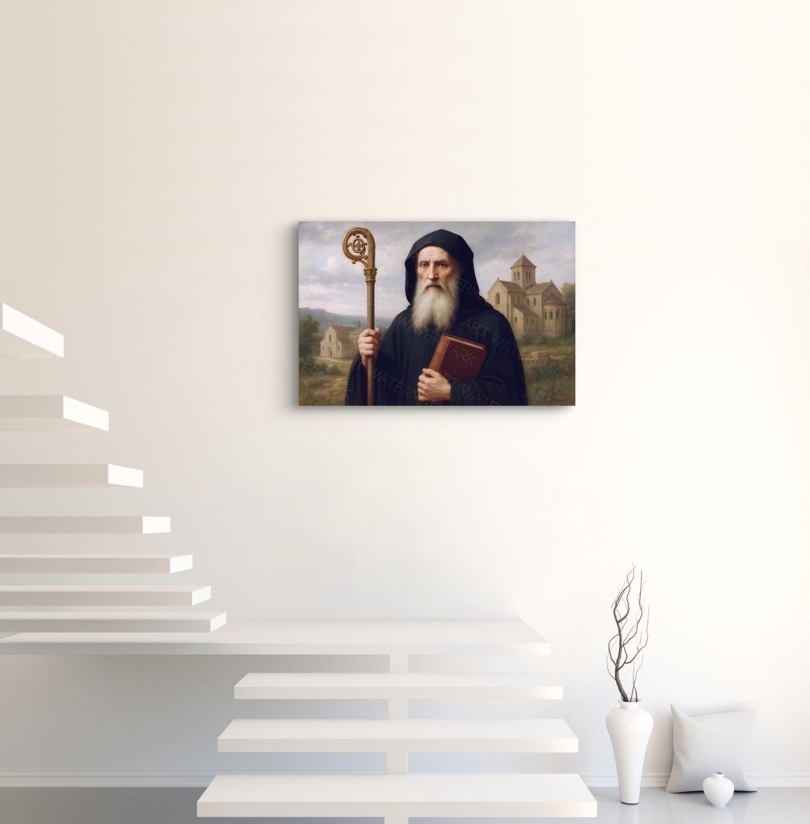 Saint Benedict Canvas Art | Catholic Patron Saint & Benedictine Wall Art - Image 5
