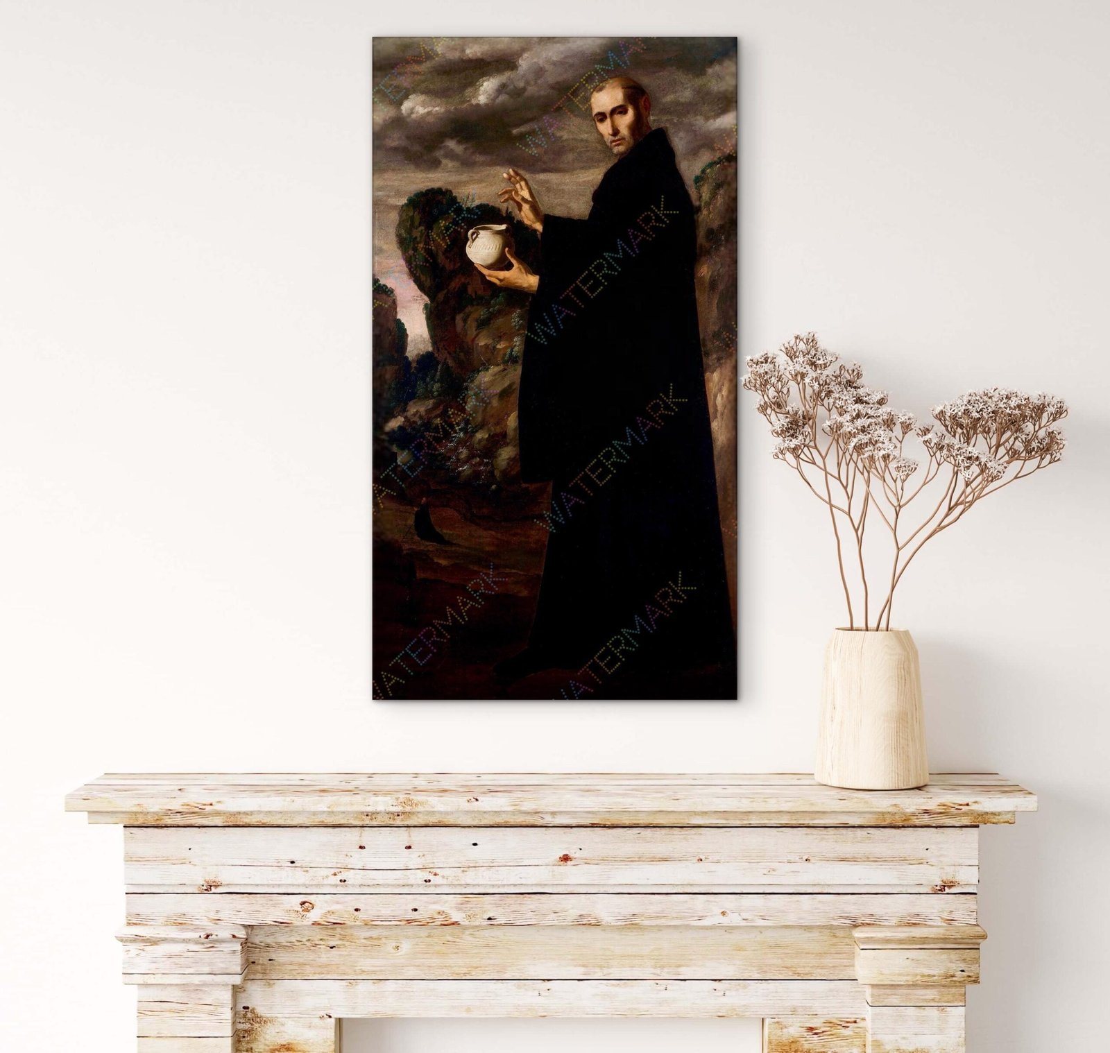 St Benedict Canvas Print – Francisco Zurbarán Baroque Religious Artwork - Image 2