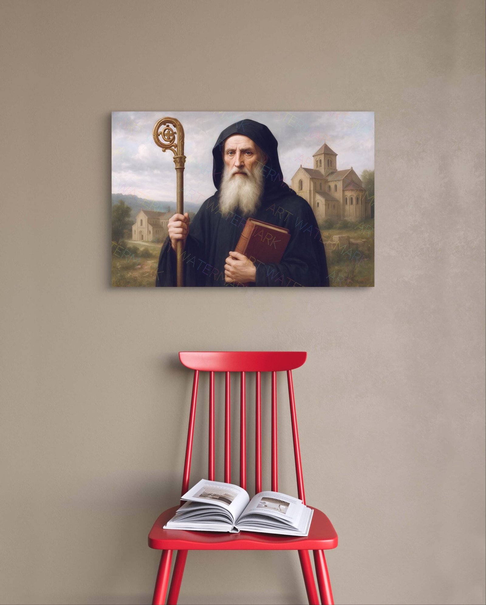 Saint Benedict Canvas Art | Catholic Patron Saint & Benedictine Wall Art - Image 3