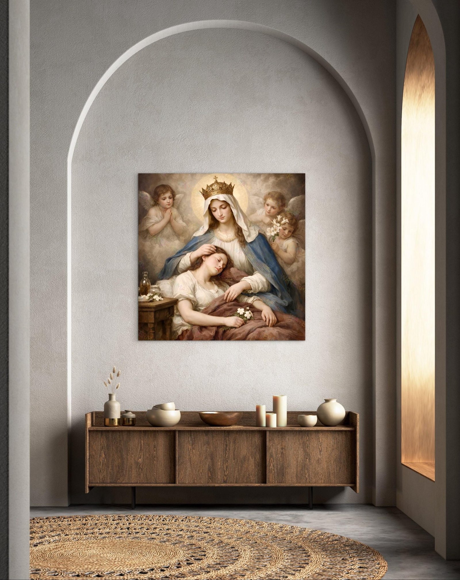 Our Lady Health of the Sick Canvas: Virgin Mary Catholic Wall Art - Image 5