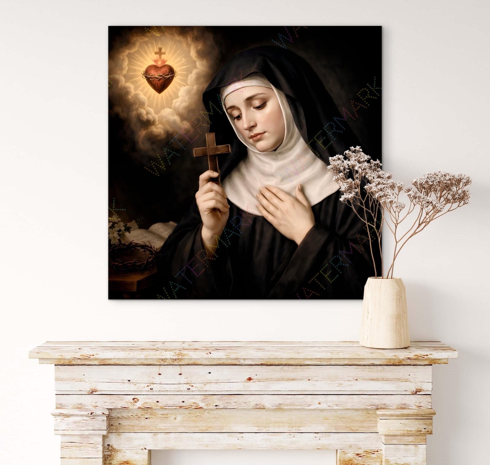 St. Margaret Mary Alacoque Canvas Art: Sacred Heart of Jesus, Catholic Gift - Image 2