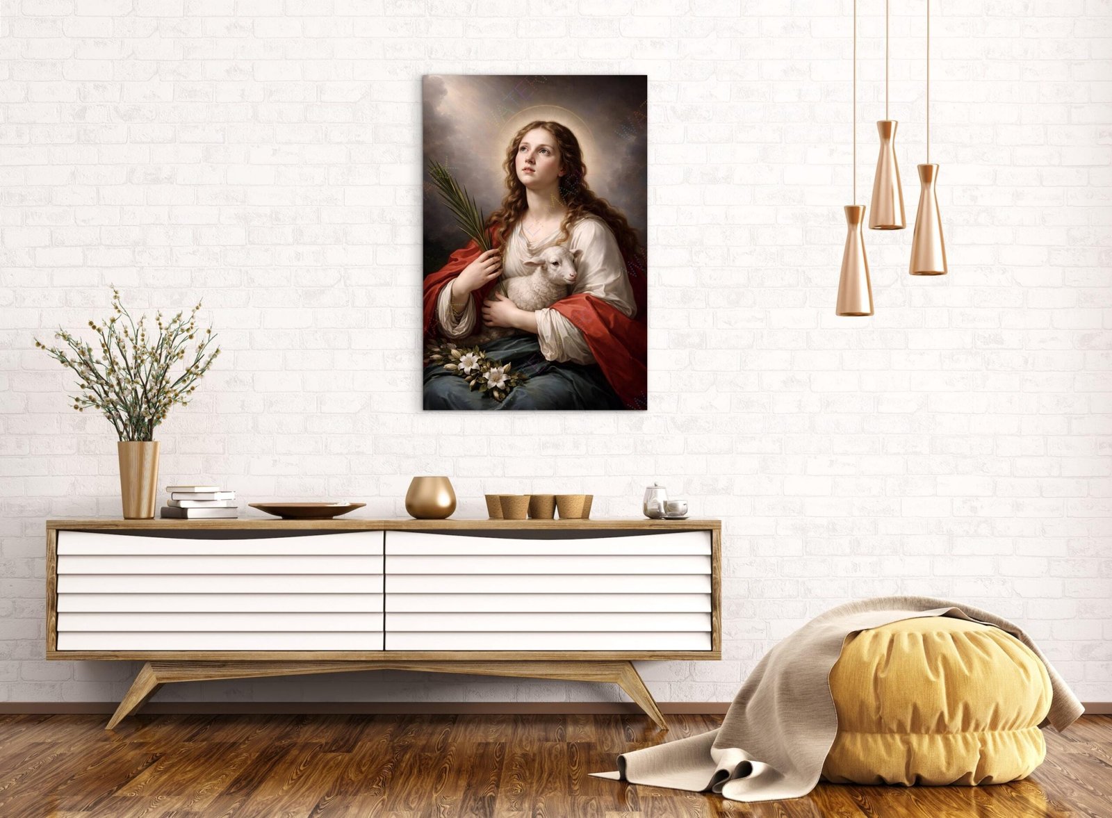 St. Agnes Canvas Print: Catholic Wall Art, Saint Picture - Image 3