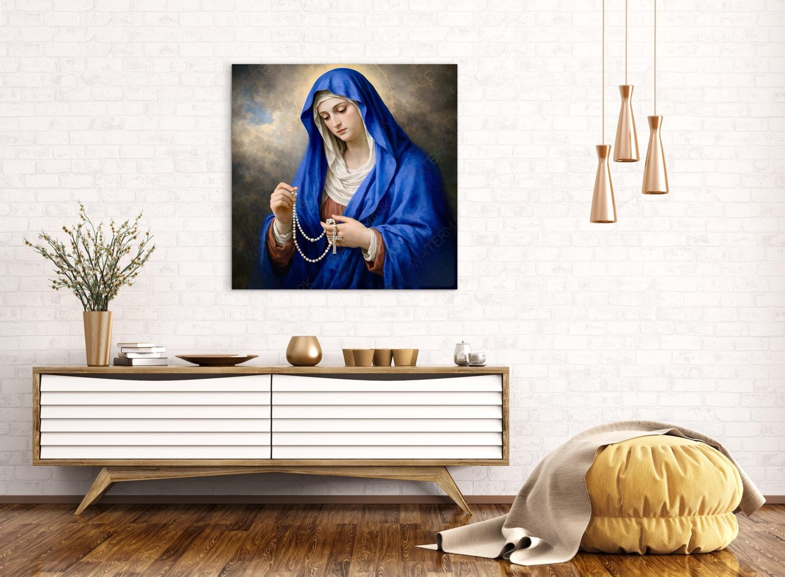 Our Lady of Rosary Canvas Print: Catholic Wall Art - Image 3
